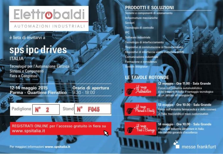 Invito a SPS Parma 2015 – Elettrobaldi